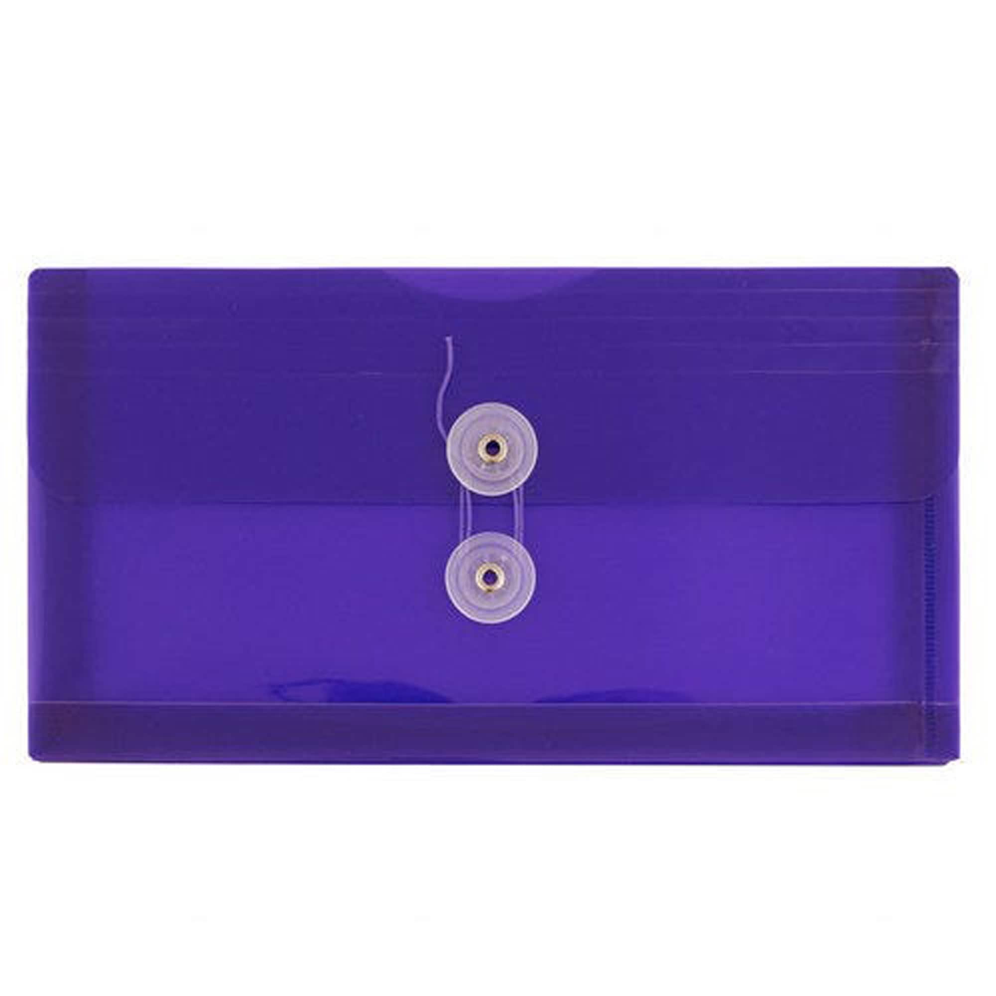 JAM Paper 5.25" x 10" Purple Plastic Booklet Envelopes, 24ct.